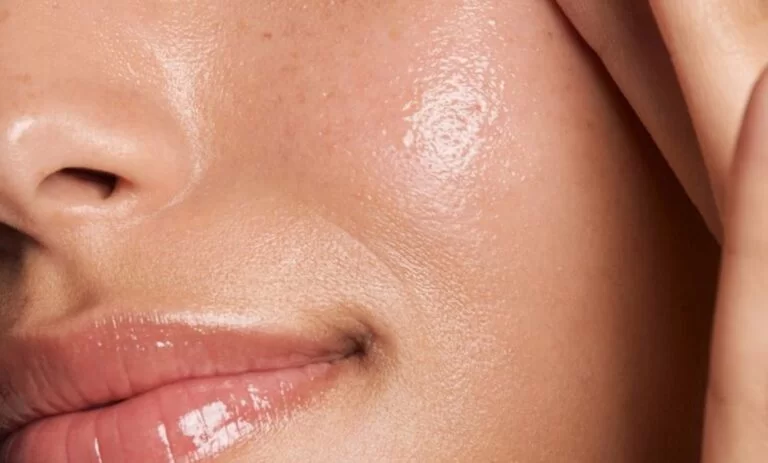 closeup of flawless skin woman's face